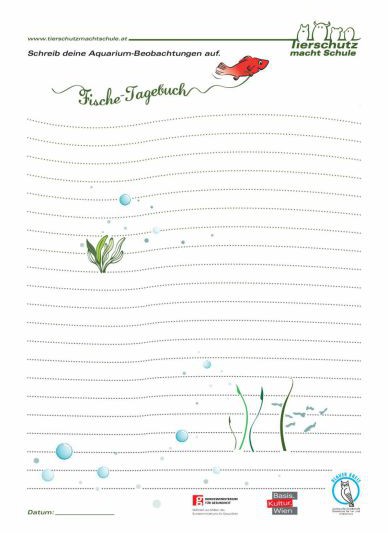 Arbeitsblätter Tiere im Aquarium
